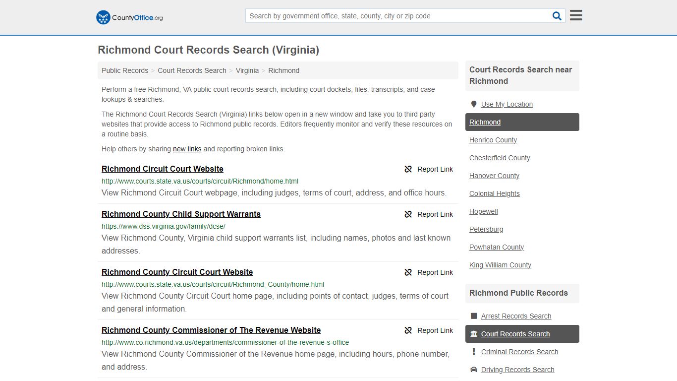 Court Records Search - Richmond, VA (Adoptions, Criminal, Child Support ...